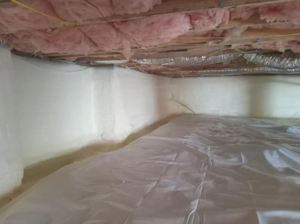 Crawl space encapsulation with closed-cell spray foam for Attic Insulation in Williston
